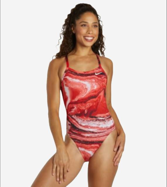 NikeWomen'sHydraStrongCrystalWaveOnePieceSwimsuit-UniversityRed