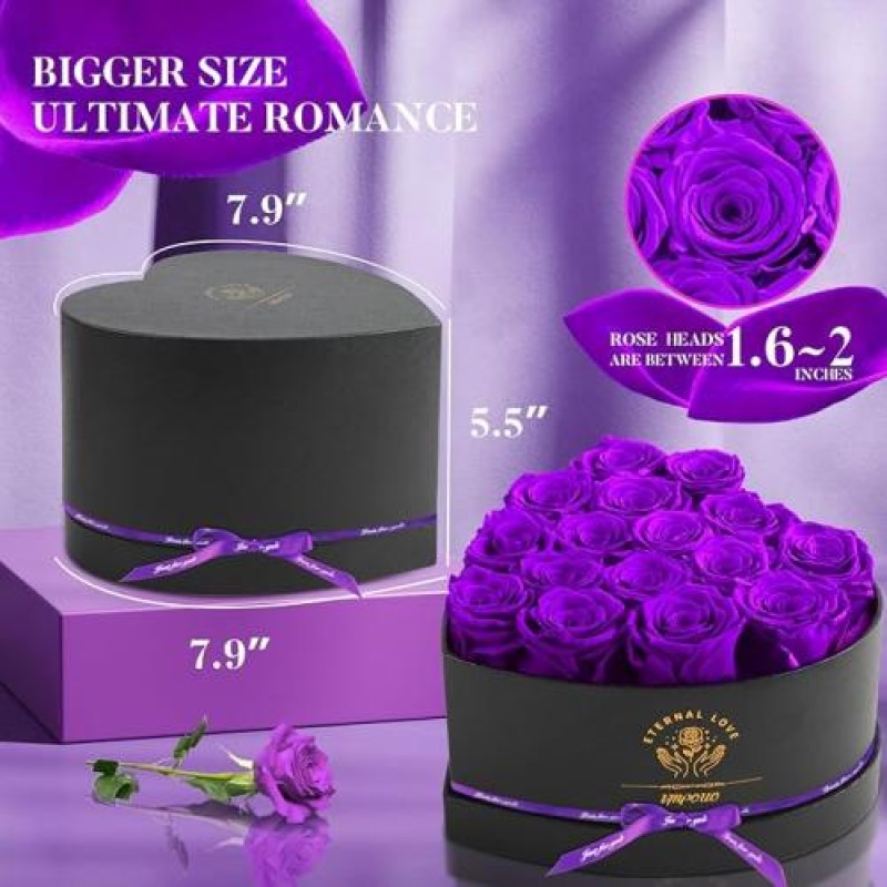 16 Preserved Flower, Fresh Forever Roses in a Box, Birthday Gifts for Women
