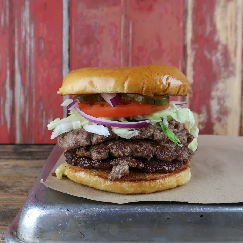 TRIPLE Hamburger + 1 Side