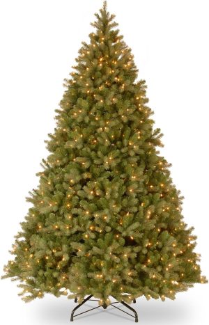 National Tree Company 4.5 ft Pre-Lit Downswept Douglas Fir Artificial Christmas Tree, 450 Clear Lights, 525 Tips, Includes Stand, Green