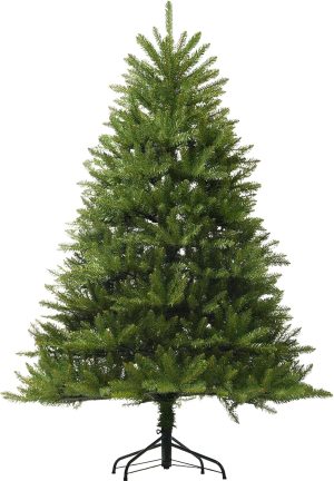 Aovotreena 7FT Unlit Christmas Tree Green, Dunhill Fir Artificial Tree with 2144 PVC Branch Tips, Realistic Full Shape, Foldable Metal Stand for Indoor Home, Office & Holiday Decoration