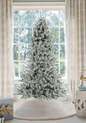 10' Prince Flock® Artificial Christmas Tree with 750 Warm White LED Lights