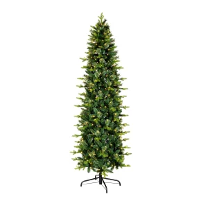 7.5 ft. Pre-Lit Prancer Fir Pencil Slim Tree with Clear Lights, Plug-In