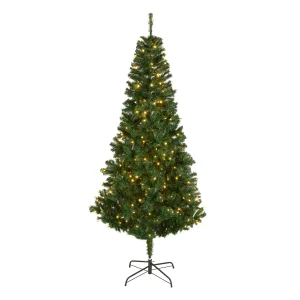 7.5 ft. Pre-Lit Linden Spruce Tree with Warm White LED Lights