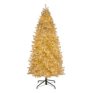 9 ft. Pre-Lit Christmas Platinum Metallic Tree with LED Infinity Lights