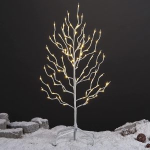Lightshare Set of 3 Star Light Trees Christmas Decorations, Including 3 feet, 5 feet, and 6 feet, Warm White Christmas Tree, Brown Branch