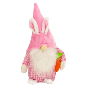 11 in. Pink Easter Bunny Gnome Table Decoration
