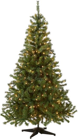 National Tree Company 4 ft Pre-Lit Kincaid Spruce Mini Artificial Christmas Tree, 100 Clear Lights, 269 Tips, Includes Stand, Green