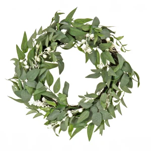 24 in. Mixed Leaves Decorated Wreath