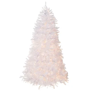 7 ft. Pre-Lit Dunhill Fir White Tree with Clear Lights, Plug-In