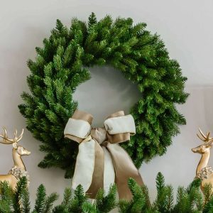 36 King Fraser Fir Wreath with Warm White LED Lights (Plug Operated)