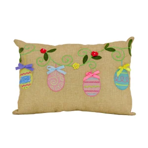 18 in. by 10 in. Decorated Easter Eggs Decorative Pillow