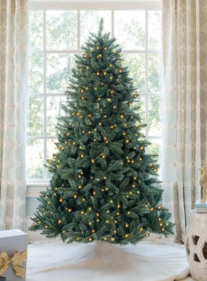 7' Tribeca Blue Spruce Artificial Christmas Tree with 550 Warm White LED Lights