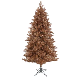 7.5 ft. Pre-Lit Christmas Rose Gold Metallic Tree, Plug-In