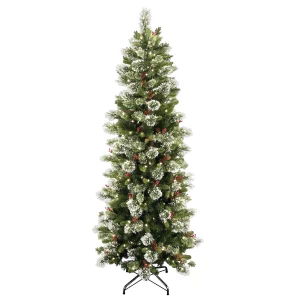 7.5 ft. Pre-Lit Wintry Pine Slim Tree with Clear Lights, Plug-In