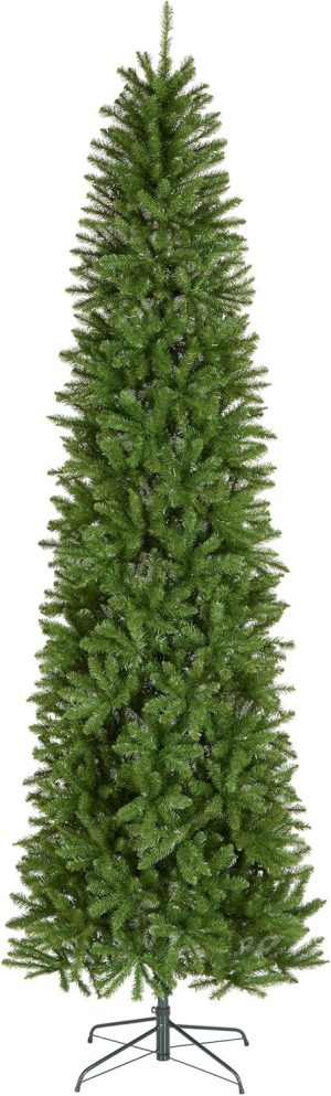 National Tree Company 10 ft Unlit Kingswood Fir Slim Artificial Christmas Tree, 1,715 Tips, Includes Stand, Green