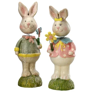 8 in. Easter Mr. & Mrs. Rabbit Couple Table Decoration