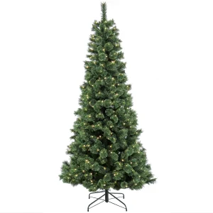 7.5 ft. Pre-Lit Pilchuck Pine Tree with LED Lights, Plug-In