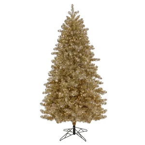 7.5 ft. Pre-Lit Christmas Platinum Metallic Tree, Plug-In