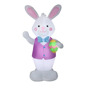 7 ft. Inflatable Easter Bunny with Egg Decoration