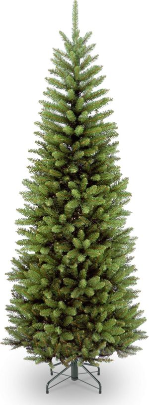 National Tree Company 6 ft Unlit Kingswood Fir Slim Artificial Christmas Tree, 629 Tips, Includes Stand, Green