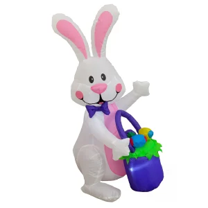 4 ft. Inflatable Waving Easter Bunny Decoration