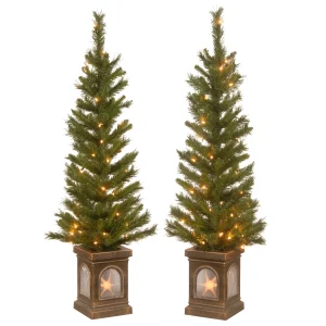 4 ft. Pre-Lit Leigh Valley Tree Set with Clear Lights, Plug-In
