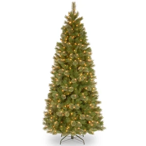 7.5 ft. Pre-Lit Tacoma Pine Slim Tree with Clear Lights, Plug-In