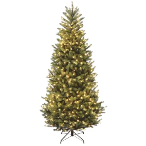 7.5 ft. Pre-Lit Natural Fraser Fir Slim Tree with Clear Lights, Plug-In