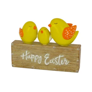 6 in. Happy Easter Table Decoration Decorated with 3 Chicks