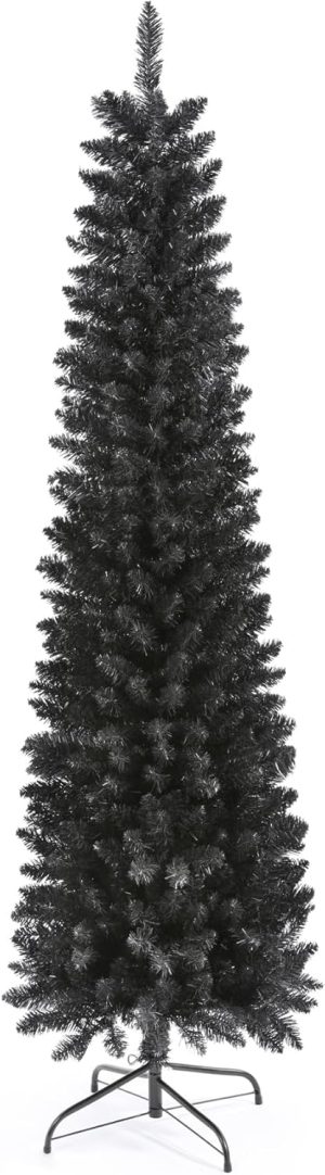 658 Tips Artificial Pencil Christmas Tree, 6ft Pure Xmas Pine Trees with Metal Stand Perfect for Christmas/Parties/Holiday Indoor Outdoor Decoration