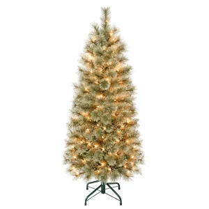 4.5 ft. Pre-Lit Arcadia Pine Cashmere Slim Tree with Clear Lights, Plug-In