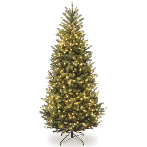 9 ft. Pre-Lit Natural Fraser Fir Slim Tree with Clear Lights, Plug-In